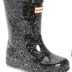 Hunter Rain Boot in Black Glitter (girls)